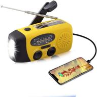 🔋 cepan solar hand crank self powered survival emergency radio with led flashlight - am fm noaa weather bands, yellow logo