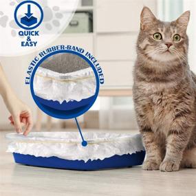 img 3 attached to Alfapet Kitty Cat Pan Disposable Sifting Liners 10-Pack + Transfer Liner - XLarge, Giant, Extra-Giant Size Litter Boxes - Pack of 2 with Rubber Band