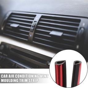 img 3 attached to X AUTOHAUX 10Pcs Red Chrome Car Air Condition Outlet Vent Grille Rim Trim Strip