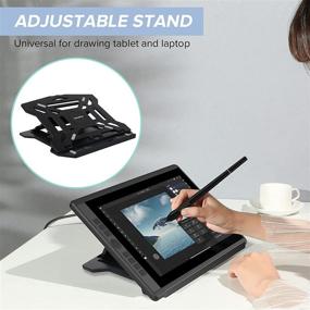 img 3 attached to 👨 Adjustable Drawing Tablet and Laptop Stand Holder with 2 Phone Holders, 8 Viewing Angles - Compatible for 8-18 inch iPad, Kindle, Surface Pro, MacBook, and E-Reader - Ideal Desk Laptop Stand for Better Ergonomics