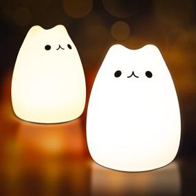 img 4 attached to SCOPOW Squishy Cat Night Lights: Adorable Desk Decor for Kids, Perfect Christmas Gifts for Cat Lovers