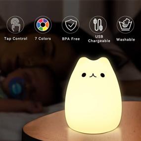 img 1 attached to SCOPOW Squishy Cat Night Lights: Adorable Desk Decor for Kids, Perfect Christmas Gifts for Cat Lovers