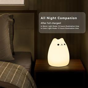 img 3 attached to SCOPOW Squishy Cat Night Lights: Adorable Desk Decor for Kids, Perfect Christmas Gifts for Cat Lovers