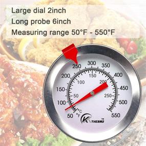 img 2 attached to KT THERMO Instant Read Deep Fry Thermometer - Dial & Stainless Steel Stem - Best for Turkey, BBQ, Grill