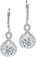 jade marie faithful silver infinity halo drop earrings: stunning 18k white gold plated dangle earrings with cubic zirconia crystals logo