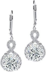 img 4 attached to Jade Marie FAITHFUL Silver Infinity Halo Drop Earrings: Stunning 18k White Gold Plated Dangle Earrings with Cubic Zirconia Crystals