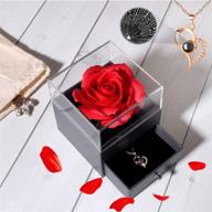 🌹 romantic gifts for her: birthday surprises for girlfriend, i love you gifts - preserved rose & s925 silver necklace with "i love you" in 100 languages logo