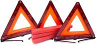fasmov triangle warning frame set - pack of 3 triangle emergency warning reflectors, safety triangle kit for vehicles, car road reflective emergency triangle kit logo
