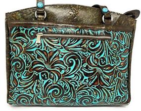 img 3 attached to PATRICIA TURQUOISE COLLECTION LEATHER HANDBAG
