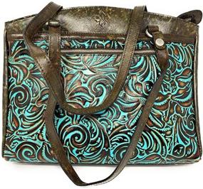 img 4 attached to PATRICIA TURQUOISE COLLECTION LEATHER HANDBAG