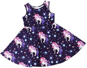 img 2 attached to MAKARTHY Cute Sleeveless Dinosaur Toddler Girls' Clothing and Dresses