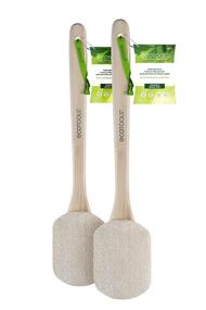 img 4 attached to 🌿 Loofah, EcoTools на деревянной ручке, крупный, коричневый: губка для ванны, скраббер для тела, 2 штуки