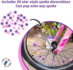 img 2 attached to 🦄 Little Jupiter Unicorn Bike Basket: Streamers and 36pc Star Spoke Decoration Set for Girls – Enhancing Fun and Style