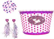 🦄 little jupiter unicorn bike basket: streamers and 36pc star spoke decoration set for girls – enhancing fun and style logo