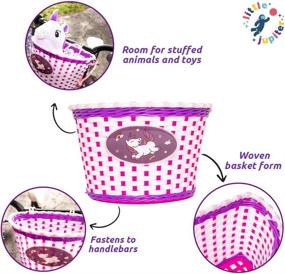 img 1 attached to 🦄 Little Jupiter Unicorn Bike Basket: Streamers and 36pc Star Spoke Decoration Set for Girls – Enhancing Fun and Style