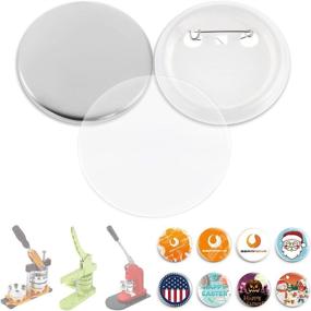 img 4 attached to 🔲 BEAMNOVA 1000 Sets of Round Button Parts Supplies: Professional 25mm Pin Maker Kit with Aluminum Top, Plastic Clip Bottom & Plastic Film