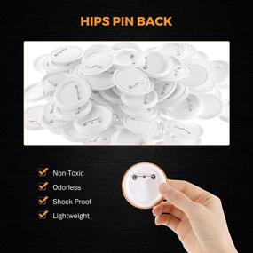 img 1 attached to 🔲 BEAMNOVA 1000 Sets of Round Button Parts Supplies: Professional 25mm Pin Maker Kit with Aluminum Top, Plastic Clip Bottom & Plastic Film