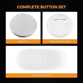 img 3 attached to 🔲 BEAMNOVA 1000 Sets of Round Button Parts Supplies: Professional 25mm Pin Maker Kit with Aluminum Top, Plastic Clip Bottom & Plastic Film