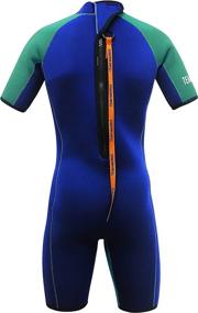 img 2 attached to 🌊 Discover the TEAM MAGNUS Kids' Wetsuit: Uniquely Designed 5mm Neoprene Shorty for Ultimate Insulation and Elasticity in Kids Age 3-14