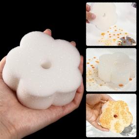 img 2 attached to Boao 16 Pieces Oil Absorbing Scum Sponge: Flower-Shaped Cleaning Tools for Hot Tub, Kitchen, Bathroom, and Home Use