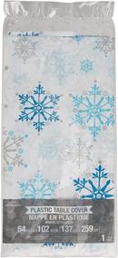 img 2 attached to ❄️ Snowflake Swirls All Over Print Plastic Table Cover - 54 x 102" by Creative Converting