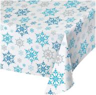 ❄️ snowflake swirls all over print plastic table cover - 54 x 102" by creative converting logo