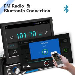 img 2 attached to 7 Inch Android Single Din Car Stereo: Bluetooth, WiFi, GPS, Touch Screen, FM Radio, USB/AUX-in, with Backup Camera