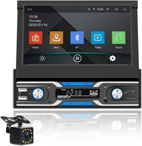 img 4 attached to 7 Inch Android Single Din Car Stereo: Bluetooth, WiFi, GPS, Touch Screen, FM Radio, USB/AUX-in, with Backup Camera
