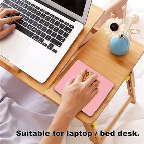 img 1 attached to 🖱️ Compact Pink Mini Mouse Pad - Eranova 5x6 Inches, Ultra Thick, Portable, Non-Slip Base, Washable Mouse Mat for Laptop, Wireless Mouse, Traveling, Office