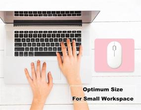 img 2 attached to 🖱️ Compact Pink Mini Mouse Pad - Eranova 5x6 Inches, Ultra Thick, Portable, Non-Slip Base, Washable Mouse Mat for Laptop, Wireless Mouse, Traveling, Office