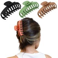 📎 matte nonslip hair claw clips - large claw clips for thick hair, set of 4 logo