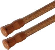 🔒 aizesi tension rods - reliable spring steel cupboard bars and curtain rods (brown, 16" to 28" - 2pcs) logo