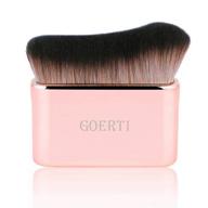 🌸 high density face and body makeup brush for seamless liquid foundation blending | kabuki brush for body highlighter, bronzer, shimmer, and concealers | cream powder for face and body brush (rose gold) logo