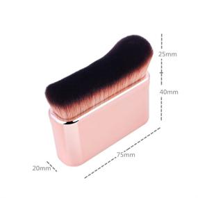 img 1 attached to 🌸 High Density Face and Body Makeup Brush for Seamless Liquid Foundation Blending | Kabuki Brush for Body Highlighter, Bronzer, Shimmer, and Concealers | Cream Powder for Face and Body Brush (Rose gold)
