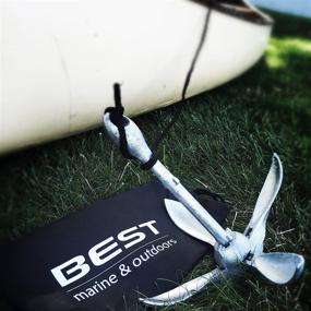 img 2 attached to 🚣 Top-rated Marine Kayak Anchor: Premium 3.5lb Folding Anchor with 40ft Rope. Ideal Accessories for Fishing Kayaks, Canoe, Jet Ski, SUP Paddle Board and Small Boats. Grapnel Anchors Trolley Kit Equipment