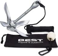 🚣 top-rated marine kayak anchor: premium 3.5lb folding anchor with 40ft rope. ideal accessories for fishing kayaks, canoe, jet ski, sup paddle board and small boats. grapnel anchors trolley kit equipment логотип