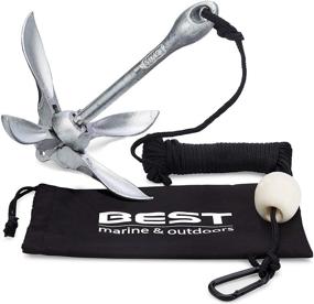 img 4 attached to 🚣 Top-rated Marine Kayak Anchor: Premium 3.5lb Folding Anchor with 40ft Rope. Ideal Accessories for Fishing Kayaks, Canoe, Jet Ski, SUP Paddle Board and Small Boats. Grapnel Anchors Trolley Kit Equipment