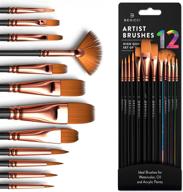 🎨 premium 12-piece artist paint brush set – ideal painting brushes kit for artists, kids, and adults – for canvas, watercolor, fabric – perfect for beginners to professionals – excellent for water, oil, or acrylic painting logo