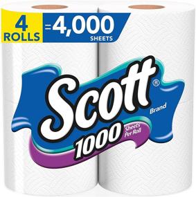 img 4 attached to Бумага для туалета Scott 1000 листов, 4 рулона, туалетная бумага для максимального комфорта