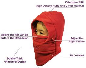 img 2 attached to ❄️ Leories Adjustable Winter Windproof Cap for Children - Thick, Warm Face Cover for Skiing