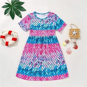 img 1 attached to 🌸 YIRONGWANG Floral Printed Casual Sleeve Girls' Clothing and Dresses