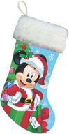 🎅 kurt adler disney mickey mouse santa claus 18 inch christmas stocking: festive decoration logo