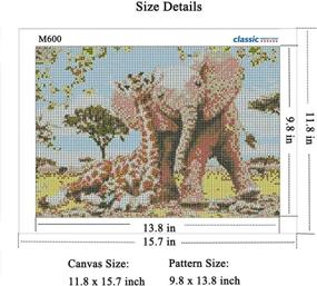 img 2 attached to 🐘 Elephant and Giraffe DIY 5D Diamond Painting Kits for Adults - Cross Stitch Arts Crafts Embroidery on Canvas Wall Decor, 16x12 Inches