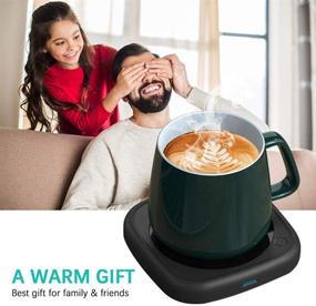 img 3 attached to ☕ Coffee Mug Warmer Tea Cup Warmer for Desk Office and Home Use, Auto Shut-Off after 8 Hours, 2 Temperature Settings, Smart Plate Warmer for Coffee, Tea, Beverage, Milk, Hot Chocolate – Ideal Gift Choice