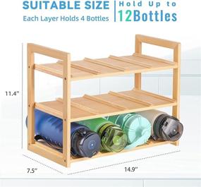 img 1 attached to Стеллаж для организации бамбуковых водных бутылок - эффективное решение для хранения 12 бутылок на кухонных шкафах, столешницах и в кладовой.
