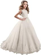 champagne girls' clothing: kissangel white flower dresses - perfect for special occasions! logo