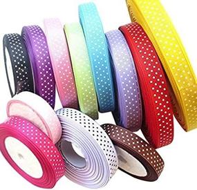 img 1 attached to 🎀 Chenkou Craft 24 Yards 5/8" Dot Grosgrain Ribbon – 12 Colors Mix Lots Bulk (Multi-Color, 5/8") - Shop Now!