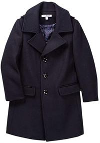 img 2 attached to 🧥 Isaac Mizrahi Boy’s Single Breasted Wool Overcoat with Epaulets - Various Colors