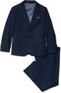 👔 stylish and comfortable: isaac mizrahi boys 2-piece slim cut wool blend suit in husky sizes logo
