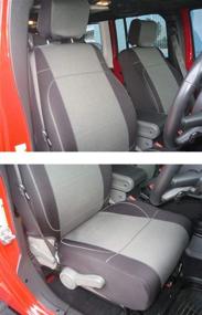 img 2 attached to Накладка на сиденье из неопрена GEARFLAG для Wrangler JK 2007-2017 (пара передних сидений, серый/черный)